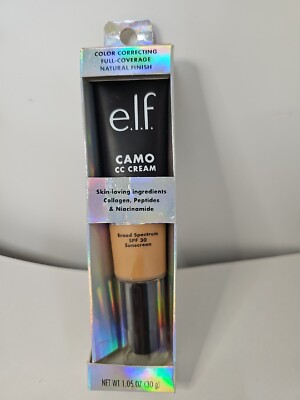 E.L.F Camo CC Cream  Color Correcting Full-Coverage Natural Finish T 400 W (1pk)
