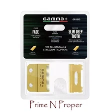 Gamma+ / Stylecraft Fixed Gold Titanium Fade Blade Set GP521G NEW Original