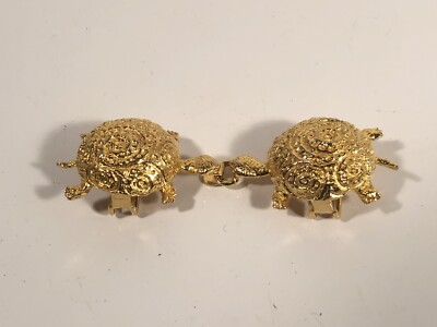 Vintage Designer Mimi di N (C) Belt Buckle Set Turtle Gold  display picture 2