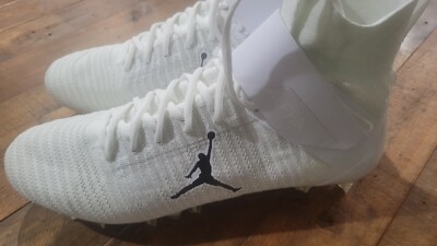 NEW Mens NIKE Air Jordan ''ALPHA MENACE ELITE 2'' Flyknit 360 White Cleats - 14