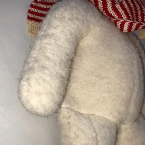 1982 Vintage Elegante Dakin Woolie Teddy Bear Plush Red Striped Socks Scarf - Picture 7 of 24