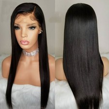 Silky Straight Lace Front Wigs Brazilian Virgin Human Hair Full Wigs Pre Plucked