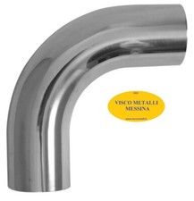 Curva Acciaio Inox 90° Lucida mm 52,4x1,5 fresa tornio cnc hobby moto raccordo 