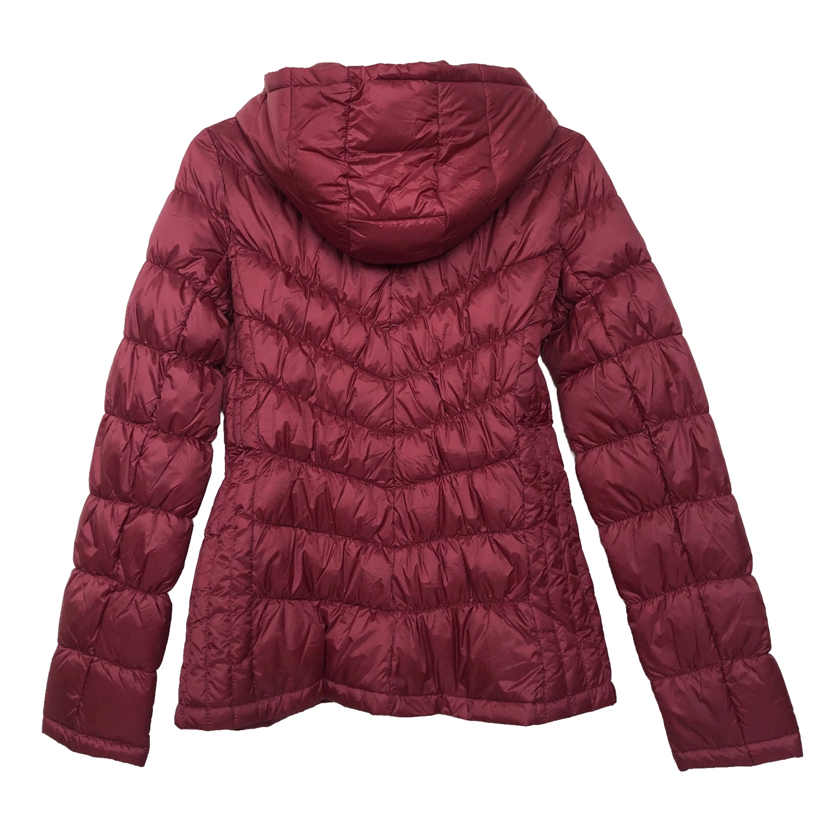 Michael Kors giacca tampone con cappuccio confezionabile rosso bruciato donna trapuntata $190