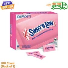 Sweet'N Low Zero Calorie Sweetener Packets, Kosher And Gluten Free,100 Ct pack 1