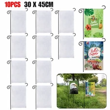 10x Sublimation Heat Printed Blank Polyester Garden Flag Banners White 30 x 45cm
