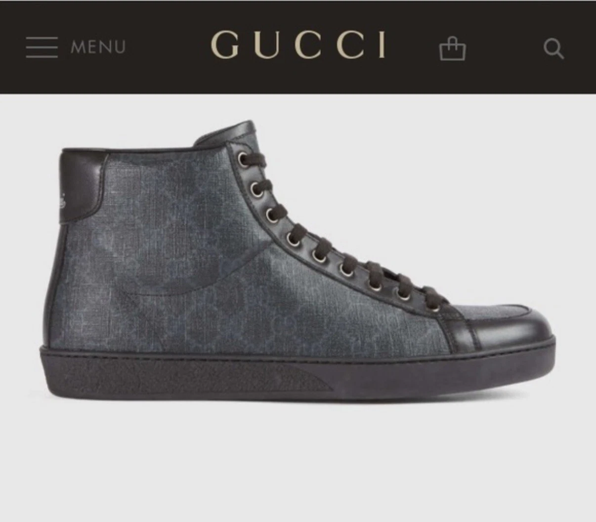 Baskets montantes homme Gucci Brooklyn GG Supreme en toile : TAILLE US MEN 9