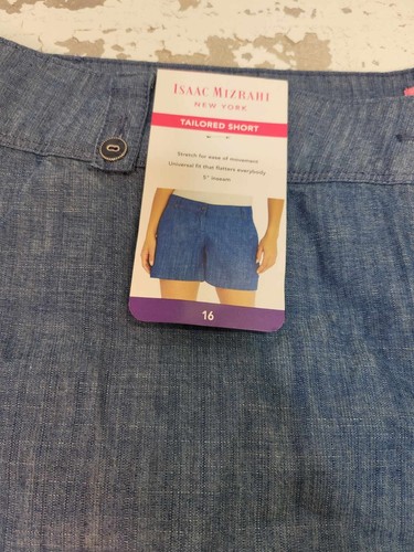 2576 Isaac Mizrahi New York Damen blau Denim maßgeschneiderte Shorts, Größe 16. - Bild 7 von 7