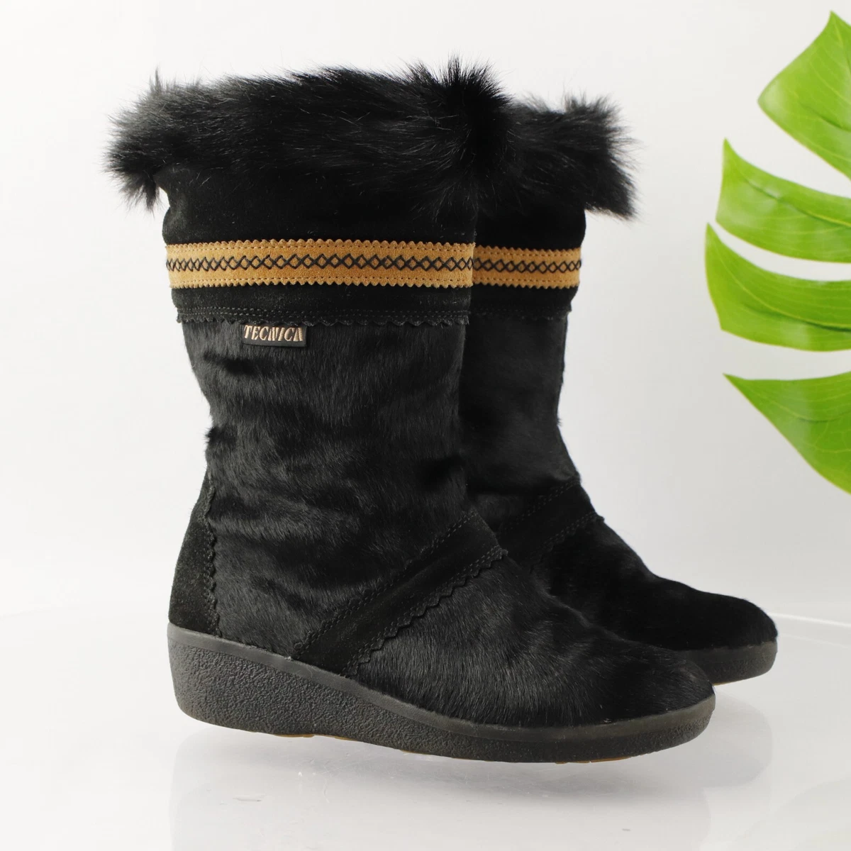 Tecnica Black Comfort Winter Leather Suede Zip Up Boots Size 11 Italy Tecnica Boots - Etsy main image 4
