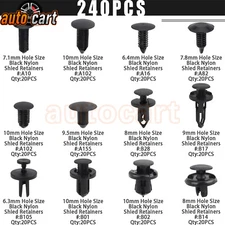 240 PCS Car Retainer Clips Auto Plastic Fasteners Kit Push Trim Pin Rivet Bumper