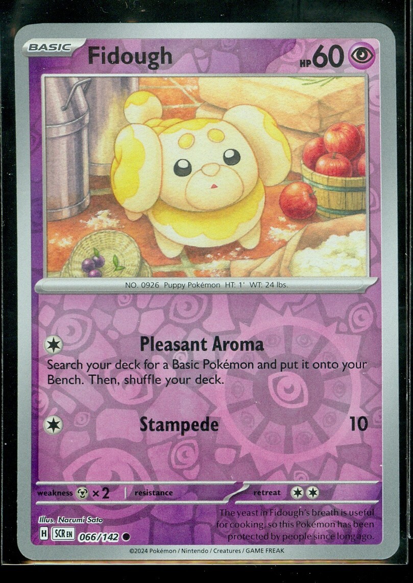 Pokemon FIDOUGH 066/142 - Stellar Crown - Rev Holo - - MINT