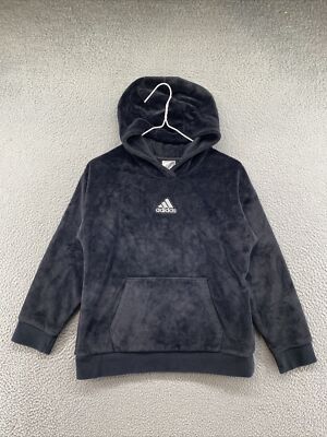 Adidas Girls Regular Fit Velour Activewear Hoodie Pullover