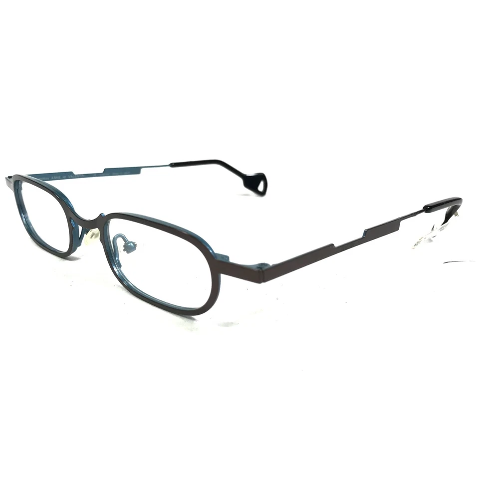 Anne et Valentin Eyeglasses Frames B07 TEMPA Shiny Brown Blue Oval 43-21-135 - Image 4 of 4