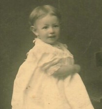 Cute Young Child In Dress Cabinet Card 2" x 4" Photo