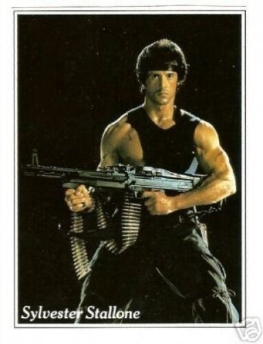 Sylvester Stallone -  1980s Italian Sticker Card - Picture 1 of 1