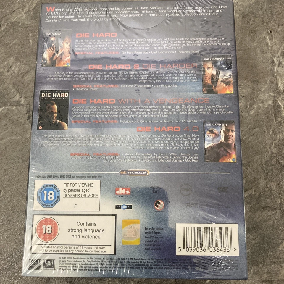 DIE HARD QUADRILOGY - GREEN AMARAY [DVD] Bruce Willis New And Sealed Free Post - Image 2 of 4