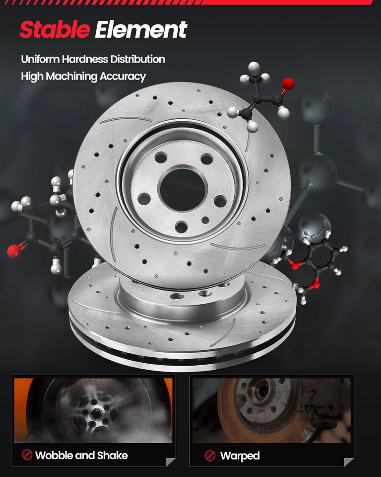 355mm Front & 350mm Rear Brake Rotors For 2009 2010 2011-2015 Nissan 350Z 370Z E - Foto 12