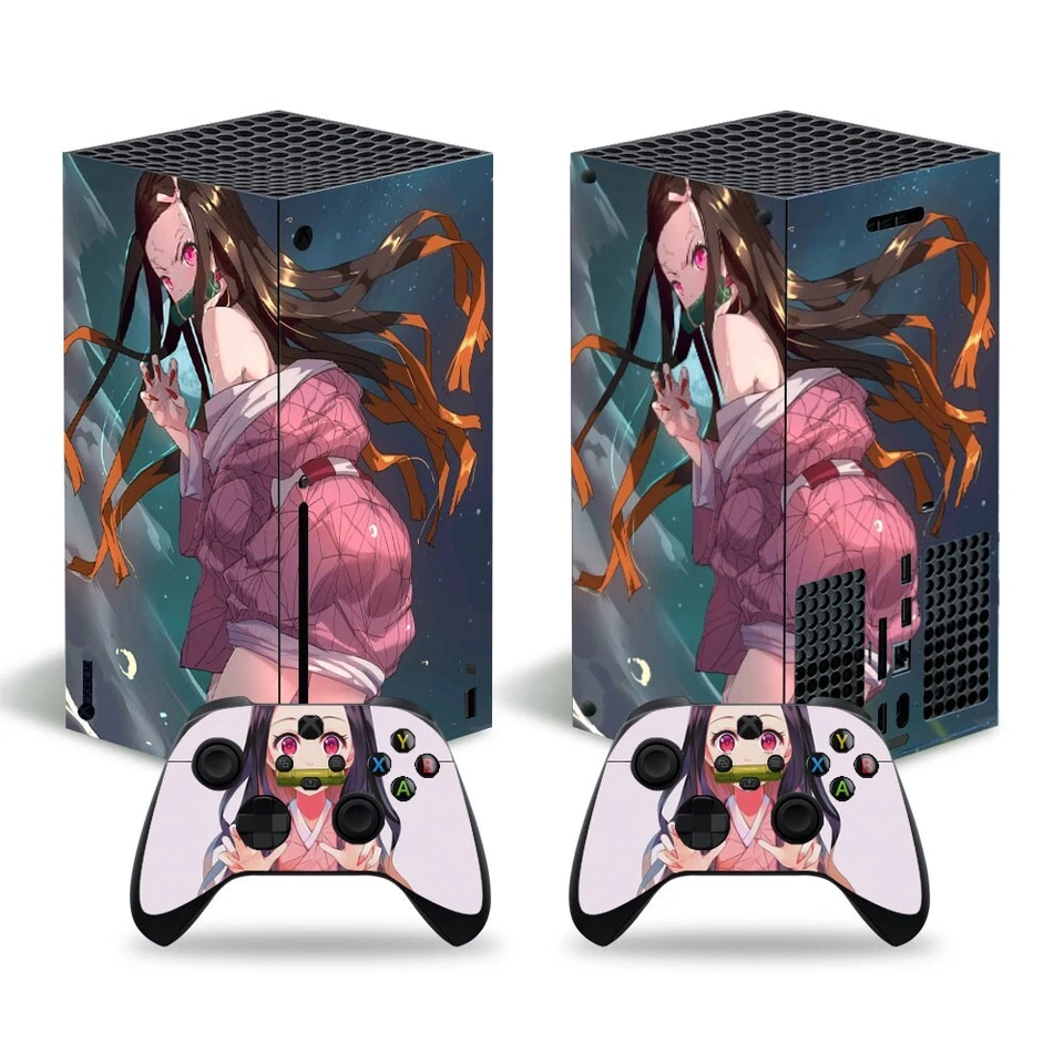1 Skin XBox Serie X Nezuko STICKERS Vinyle + 2 Autocollant Manette Demon Slayer - Photo 4/4
