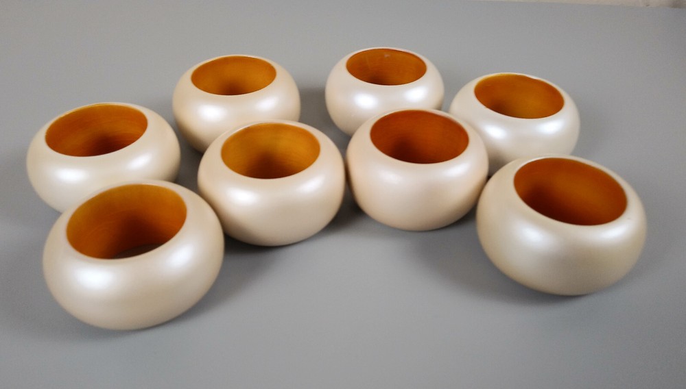 Pearlescent Napkin Rings Peach Pastel Set of 8 Dinner Table Pearlescent