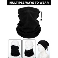 Men Women's Balaclava Neck Gaiter Warmer Polar Fleece Fur Lined Ski Winter