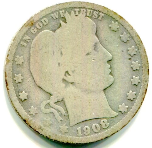 1908-O Silver Barber Quarter !!