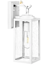 White Modern Outdoor Wall Lights with Dusk to Dawn Sensor