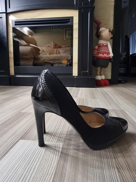 Women Peter Kaiser Heels Black Leather 37 #CA00