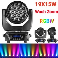 US 285W LED Wash Zoom Moving Head Light 19x15W RGBW DMX Beam Stage Lighting Show