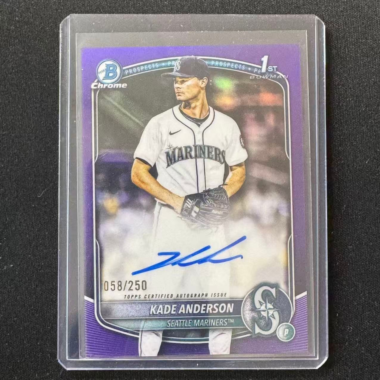 🔌IU 2025 BOWMAN DRAFT CHROME PROSPECT 1ST AUTO PURPLE /250 KADE ANDERSON