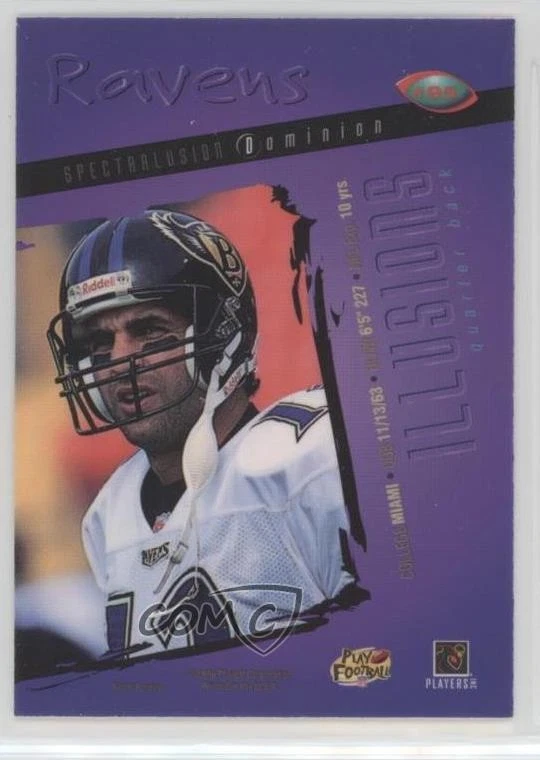 1996 Playoff Illusions Spectralusion Dominion Vinny Testaverde #95 - Image 2 of 2