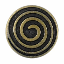 12 Pieces Spiral Metal Shank Buttons. 20mm (3/4 inch) (Antique Brass)