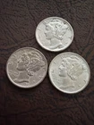 Lot Of 3 Uncirculated Mercury Dimes 1940-1942 P