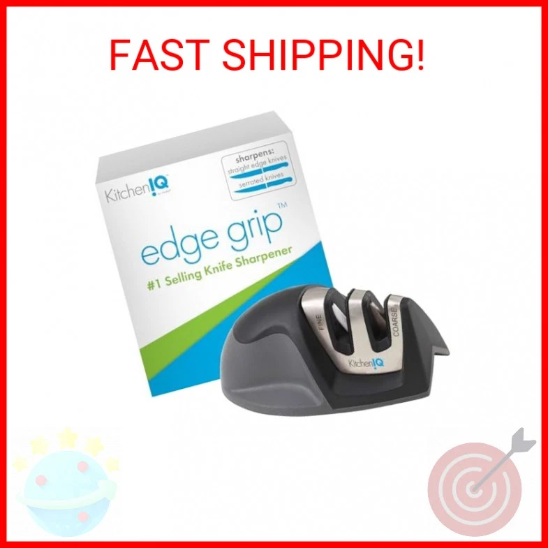 Afilador de cuchillos KitchenIQ 50009 Edge Grip 2 etapas, afilado negro, grueso y fino Foto 2 de 2
