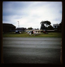 Biplane at Tecumseh Airfield MI - 1954 Stereo Realist 3D Slide #1773