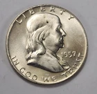 1957 D Franklin Half Dollar Denver 90% Silver Uncirculated Actual Coin PIctured