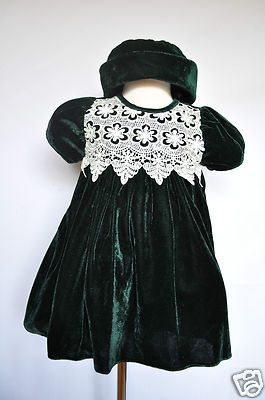 hunter green baby dress