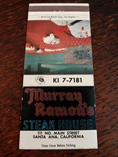 Vintage Matchcover: Murray Ramon's Steak House, Santa Ana, CA