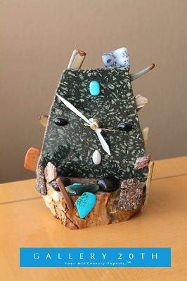 BRUTALIST! MODERNIST ABSTRACT ROCK CLOCK! VTG 50'S ORIG ART MCM 60'S MID CENTURY
