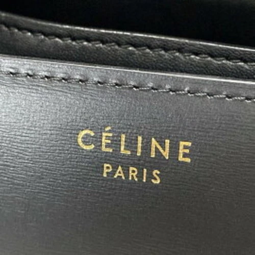 CELINE Classic Small Box Bag Black Leather Shoulder Crossbody Purse Elegant Rare - Picture 12 of 12