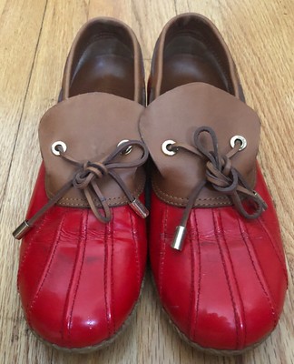 red duck shoes