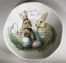 Effetti D'Arte Made in Italy Bunny Rabbit BOWL 8.5" Spring Easter Eggs Cottage