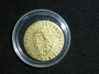 GEORGE III ERINNERUNG AN DIE GUTEN ALTEN TAGE 1788 Spaten 1/2 Guinea Messing Token
