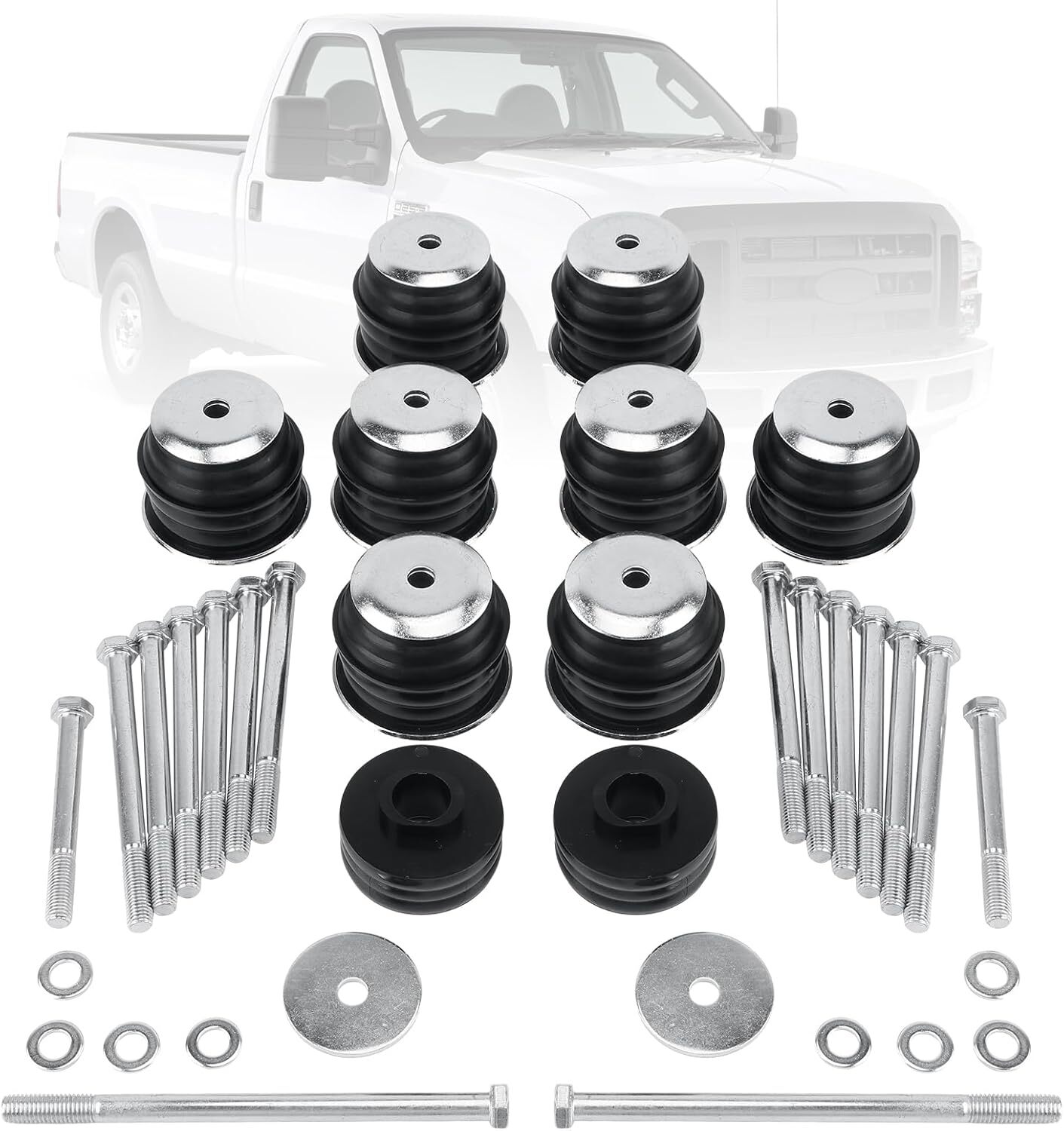 KF04058BK Body Cab Mount Bushings Kits for 99-07 Ford F250 F350 Super Duty Black