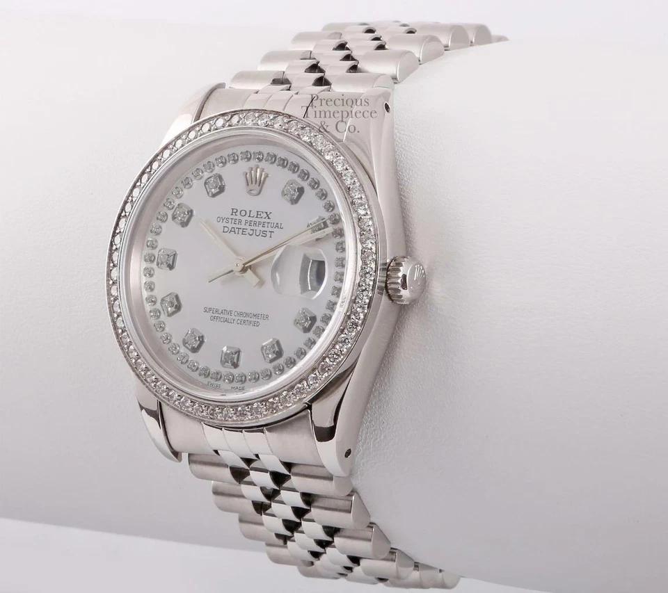 Rolex Datejust 36mm Stainless Steel Silver String Diamond Dial-Diamond Bezel-BOX - Image 3 of 4
