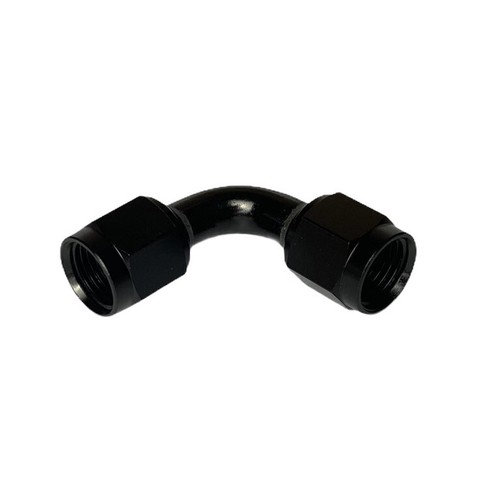 6AN AN6 Female To AN6 Female 90 Degree Swivel Elbow Adapter Fitting Black - Picture 2 of 3