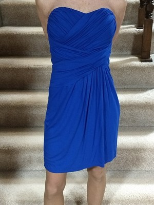bright blue cocktail dress