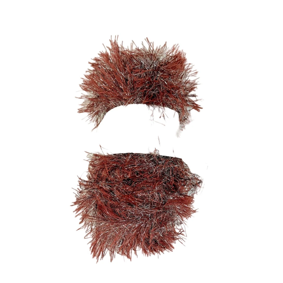 MODA DEA ZING Eyelash YARN Brown Chestnut Silver Sparkle AT413 - Image 3 of 4