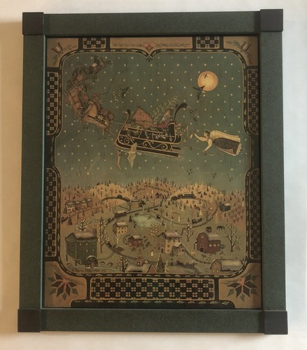Maria Pfropper SANTA & CO Limited Edition Print 252/500 Christmas Folk Art Frame