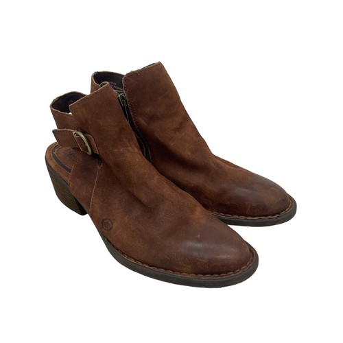 Born Women's Size 8.5 Brown Leather Biker Boots Preowned