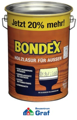 Bondex Holzlasur für außen 4,8 Liter / Verschiedene Farben / #879